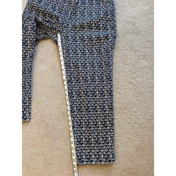 Talbots The Perfect Crop Pant Size 12 Blue White Print Straight Stretch Coastal - Picture 11 of 11